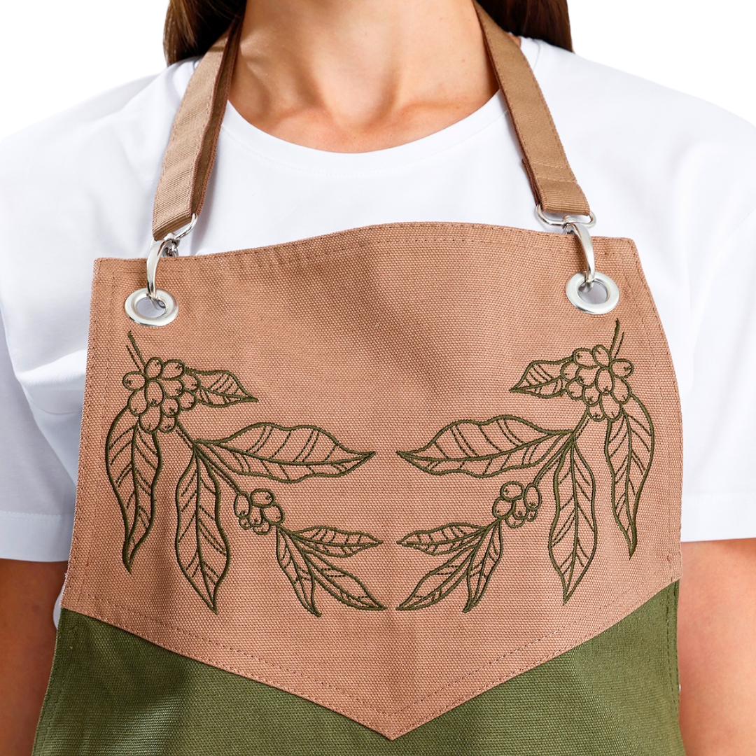 Temalı Önlükler - Kahve Yaprakları Zeytin Yeşili