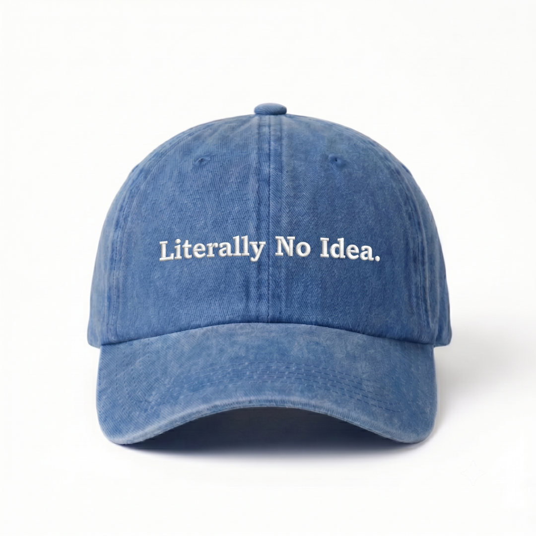 Literally No Idea - Mavi Yıkamalı Gabardin Şapka