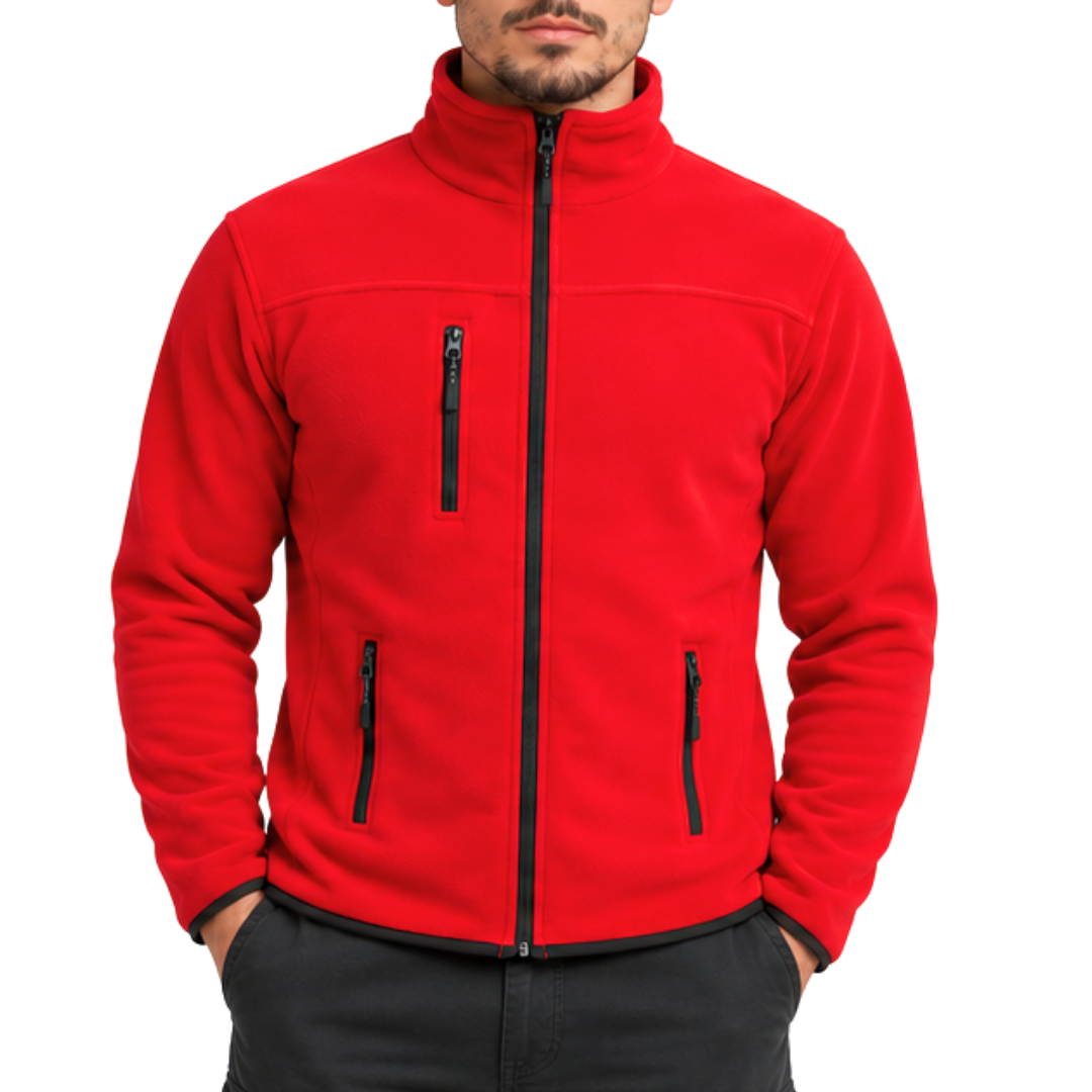 Kırmızı 3 Cepli Polar Sweatshirt