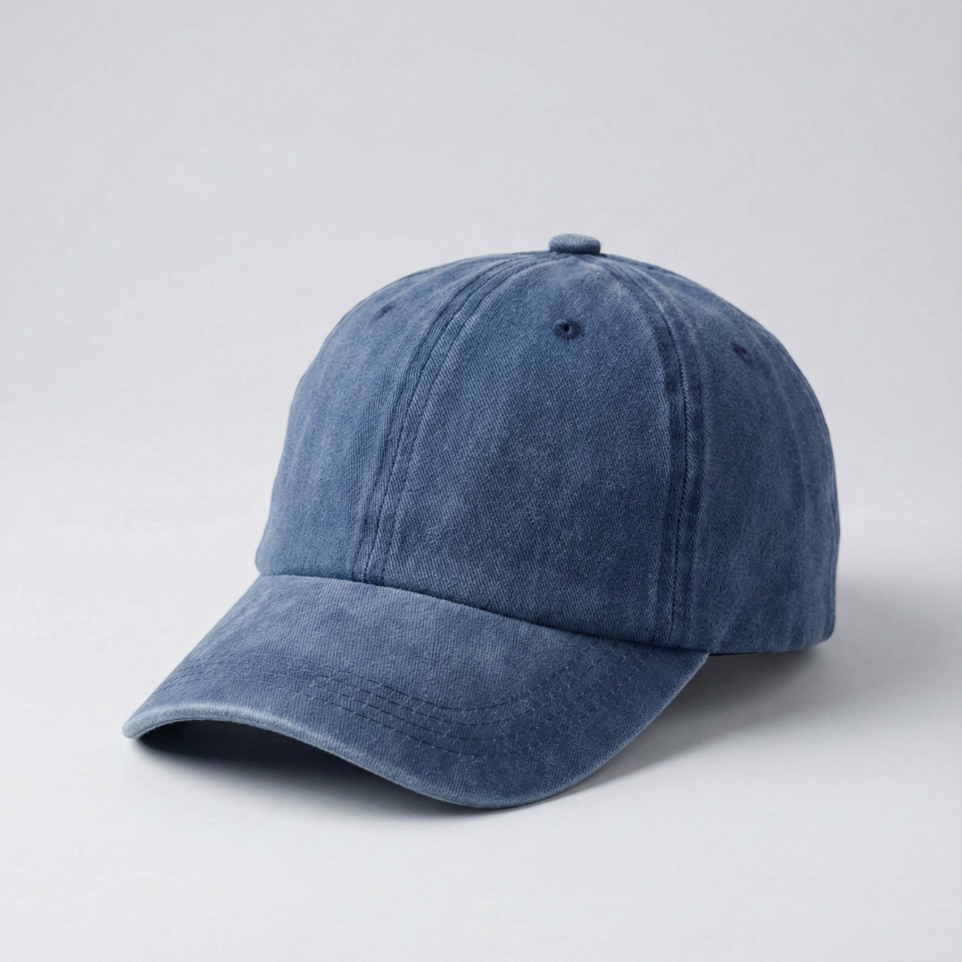 Koyu Mavi Yıkamalı Gabardin Şapka