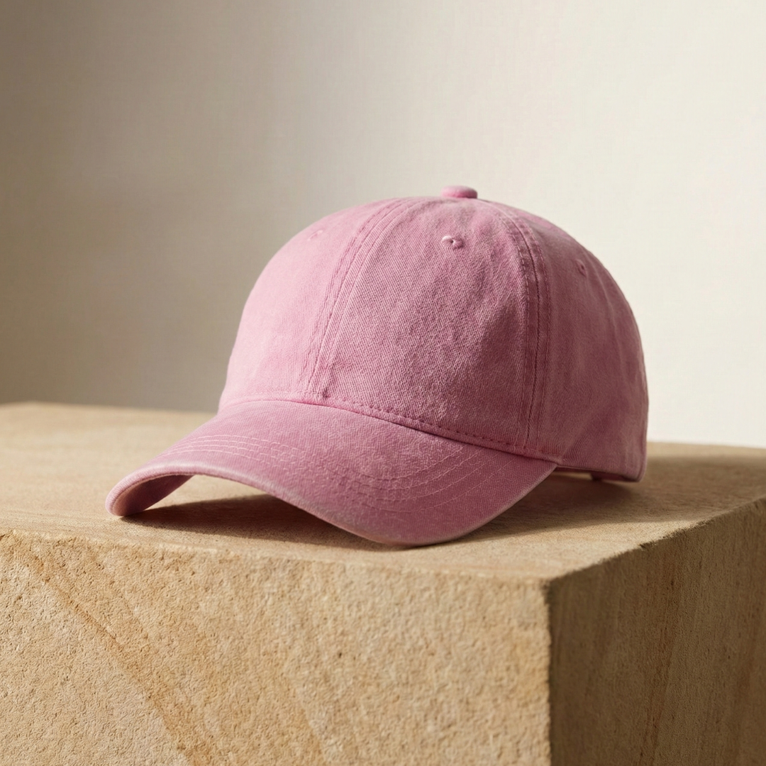 Açık Pembe Yıkamalı Gabardin Şapka