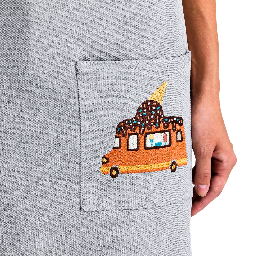 Temalı Önlükler - Dondurma Gümüş Gri