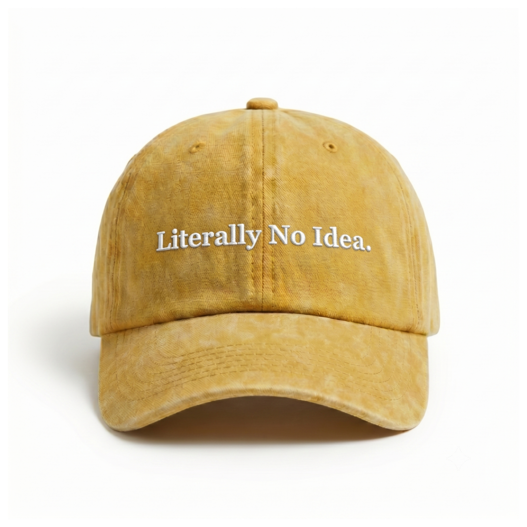 Literally No Idea - Sarı Yıkamalı Gabardin Şapka