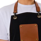 Madrid Önlük - Siyah Kot (Denim)