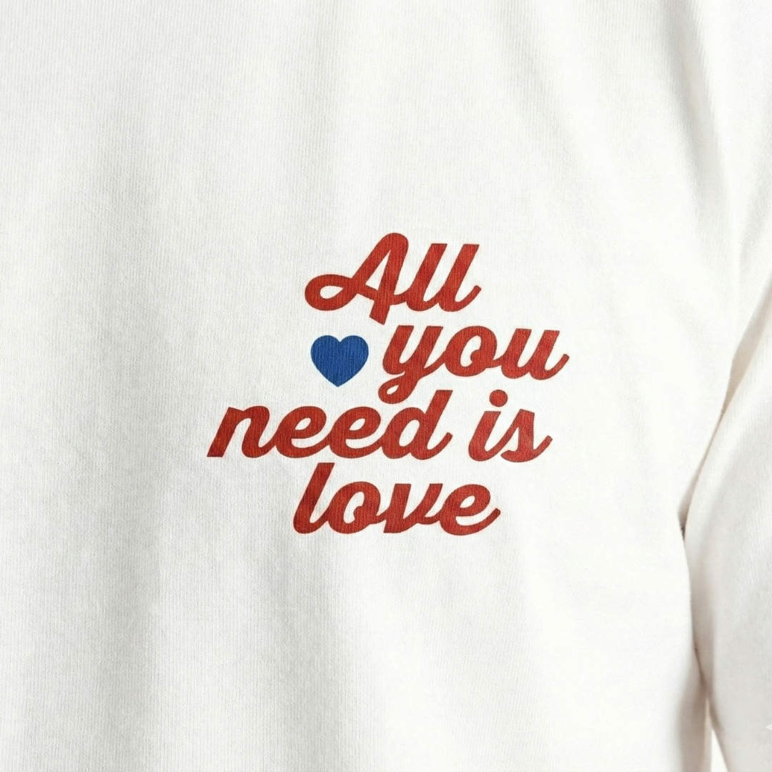 All You Need is Love Baskılı Beyaz T-shirt