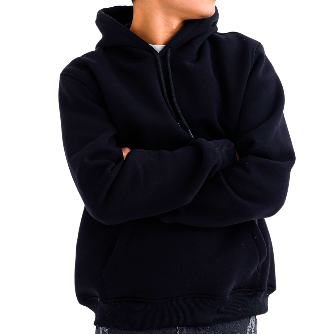 Siyah Kapüşonlu Sweatshirt