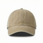 Bej Yıkamalı Gabardin Şapka