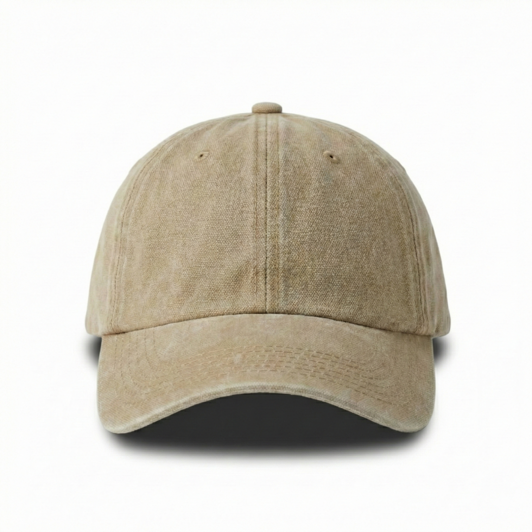 Bej Yıkamalı Gabardin Şapka