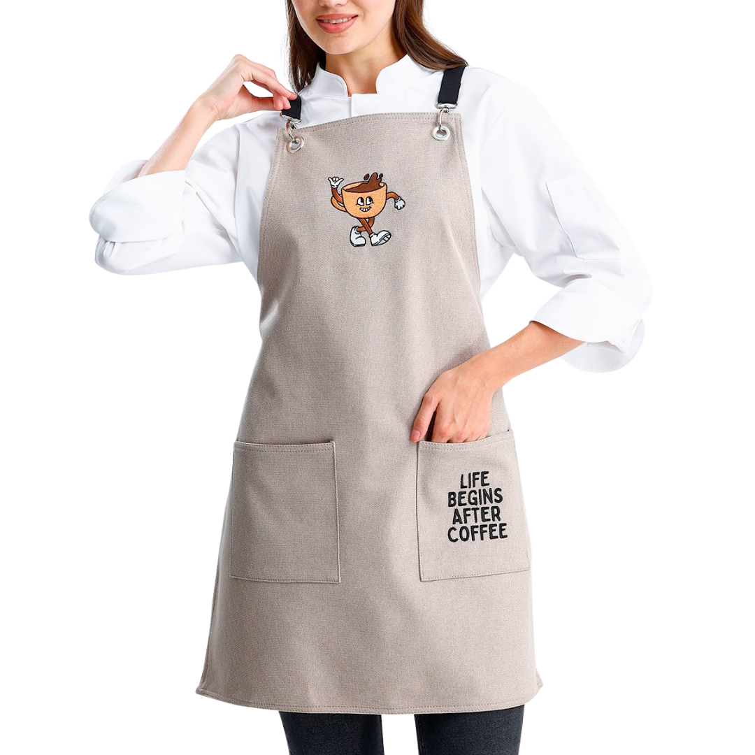 Temalı Önlükler - Life Begins After Coffee Kum Beji