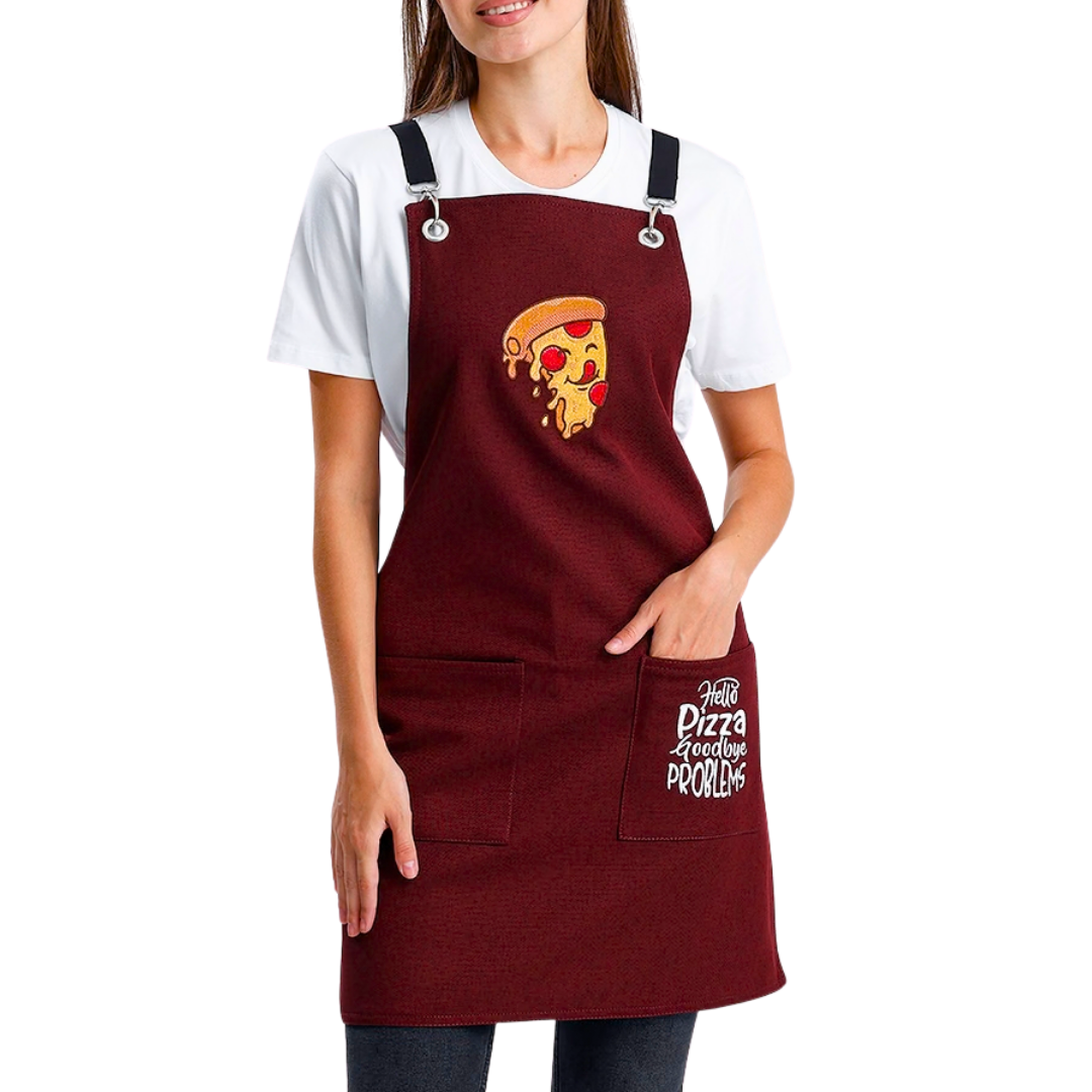 Temalı Önlükler - Pizza Bordo