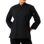 Siyah Gabardin Kadın Şef Ceketi