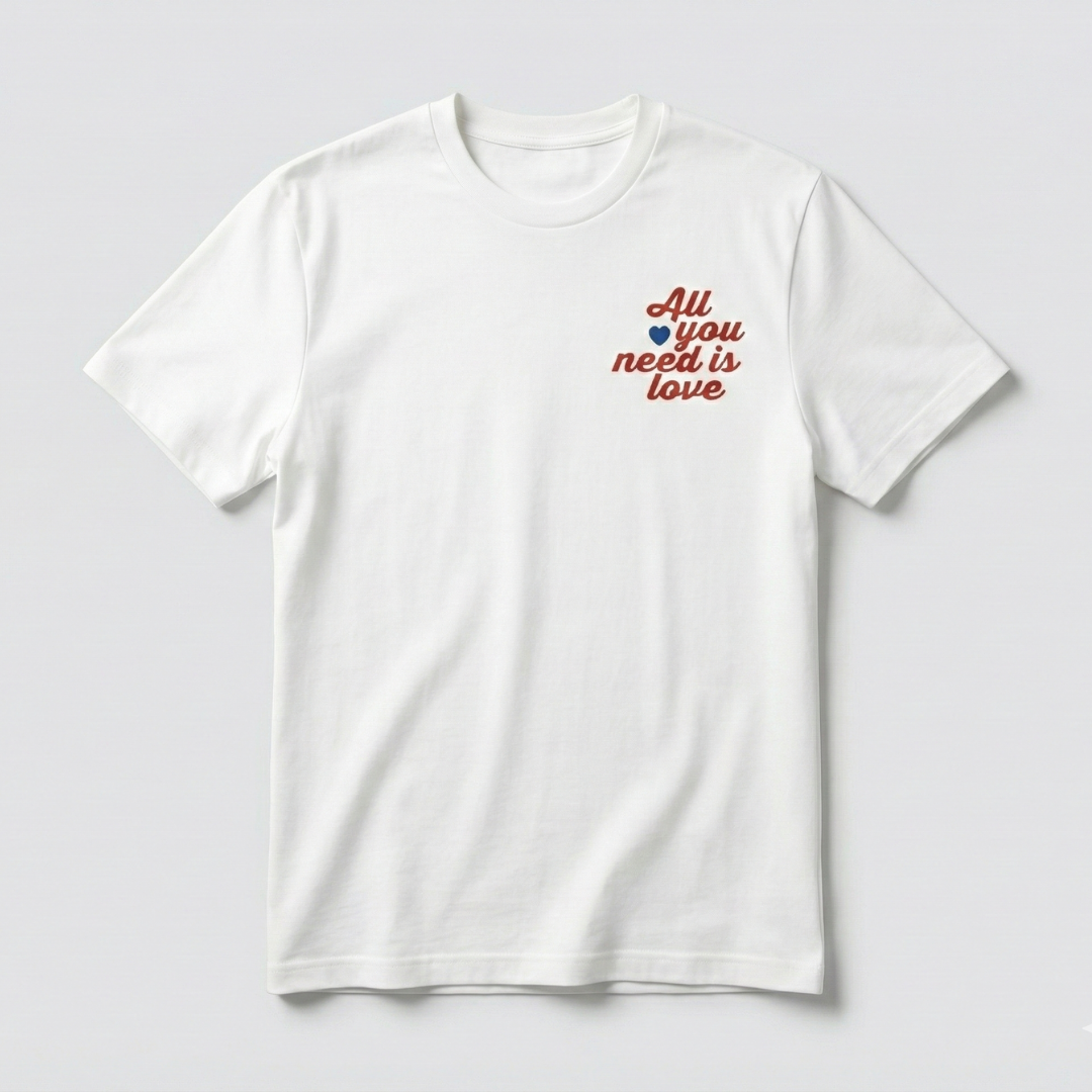 All You Need is Love Baskılı Beyaz T-shirt
