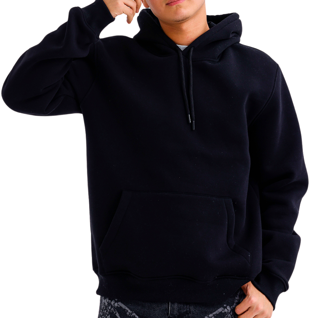 Siyah Kapüşonlu Sweatshirt