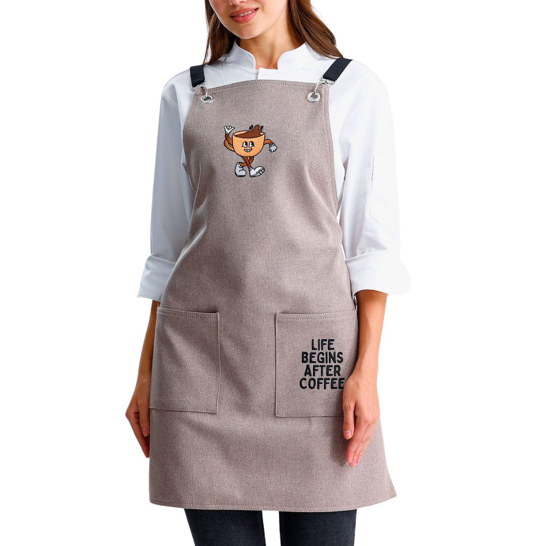 Temalı Önlükler - Life Begins After Coffee Taş