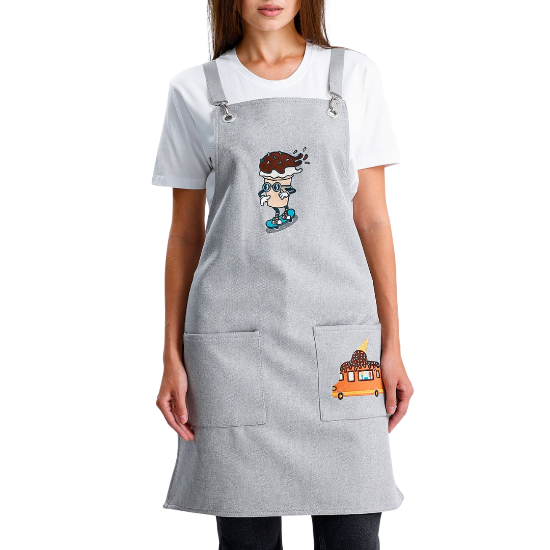 Temalı Önlükler - Dondurma Gümüş Gri