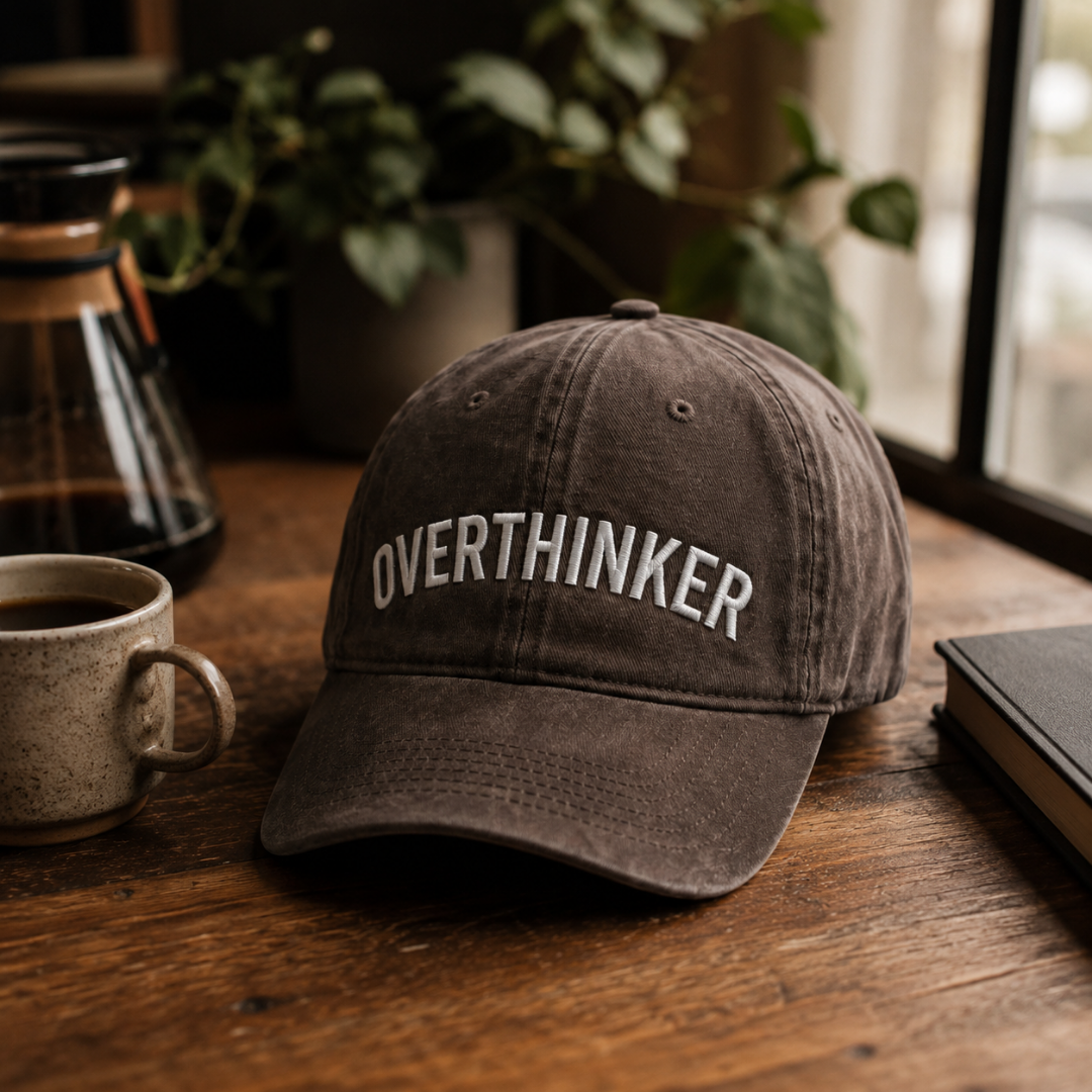 Overthinker - Kahverengi Yıkamalı Gabardin Şapka