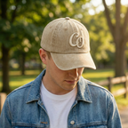 Bej Yıkamalı Gabardin Şapka