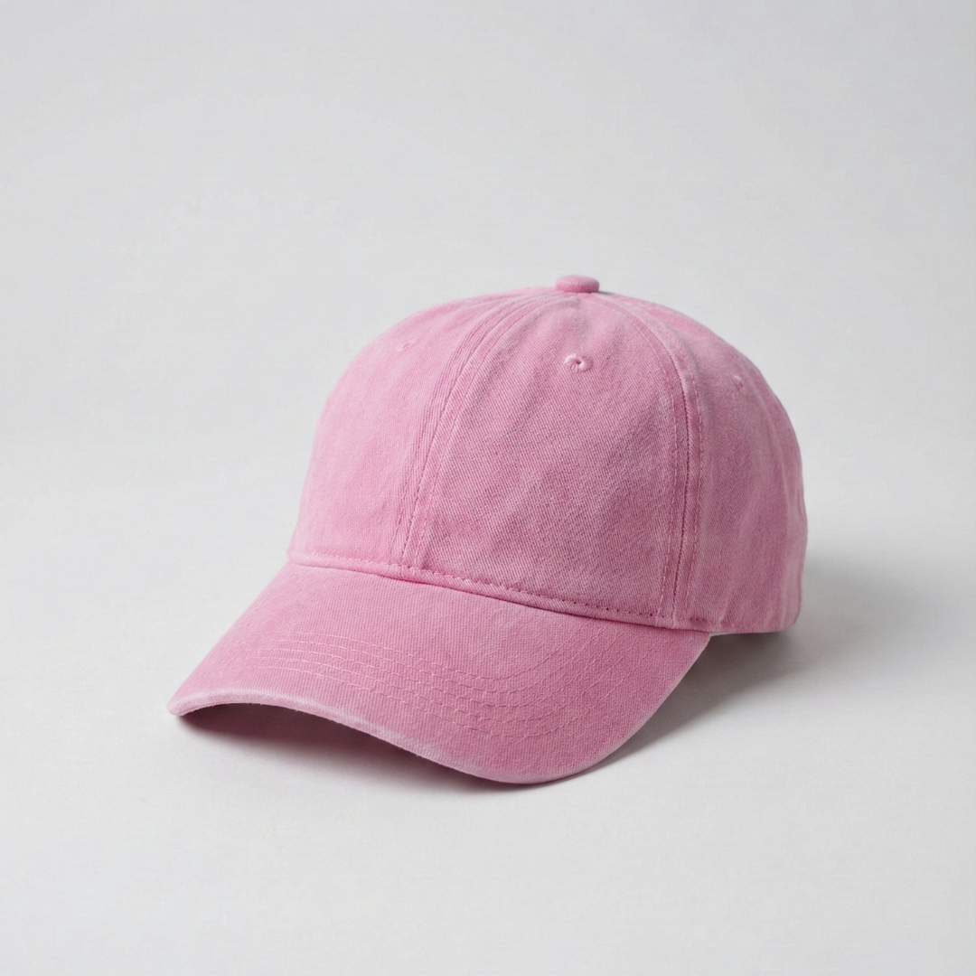 Açık Pembe Yıkamalı Gabardin Şapka