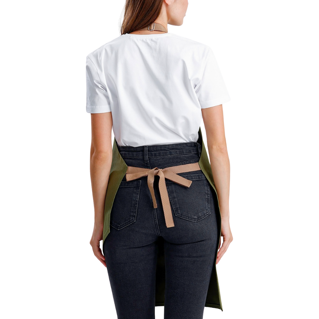 Temalı Önlükler - Kahve Yaprakları Zeytin Yeşili