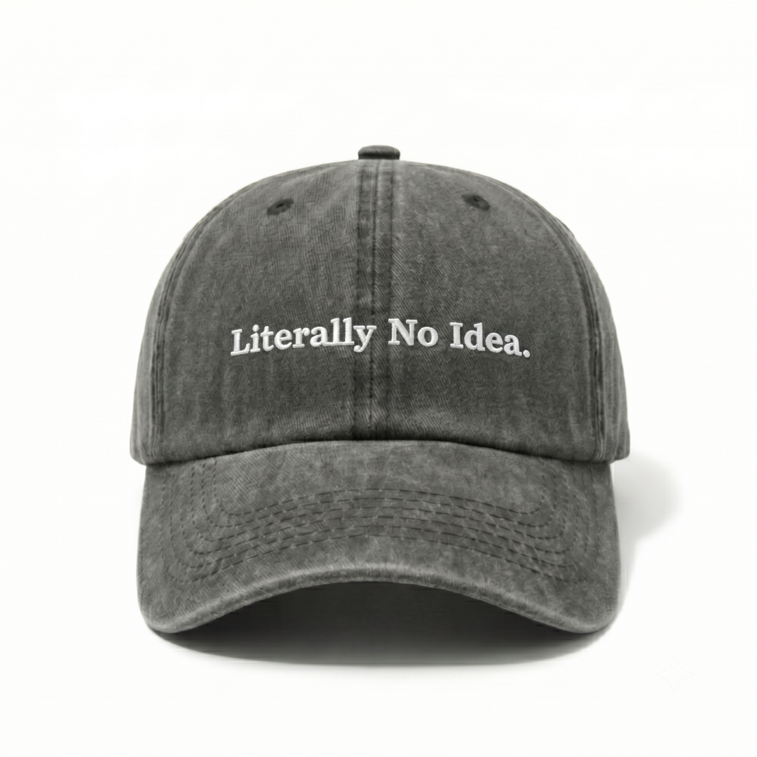 Literally No Idea - Antrasit Yıkamalı Gabardin Şapka