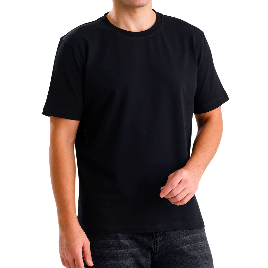 10’lu Siyah Bisiklet Yaka T-Shirt Paketi