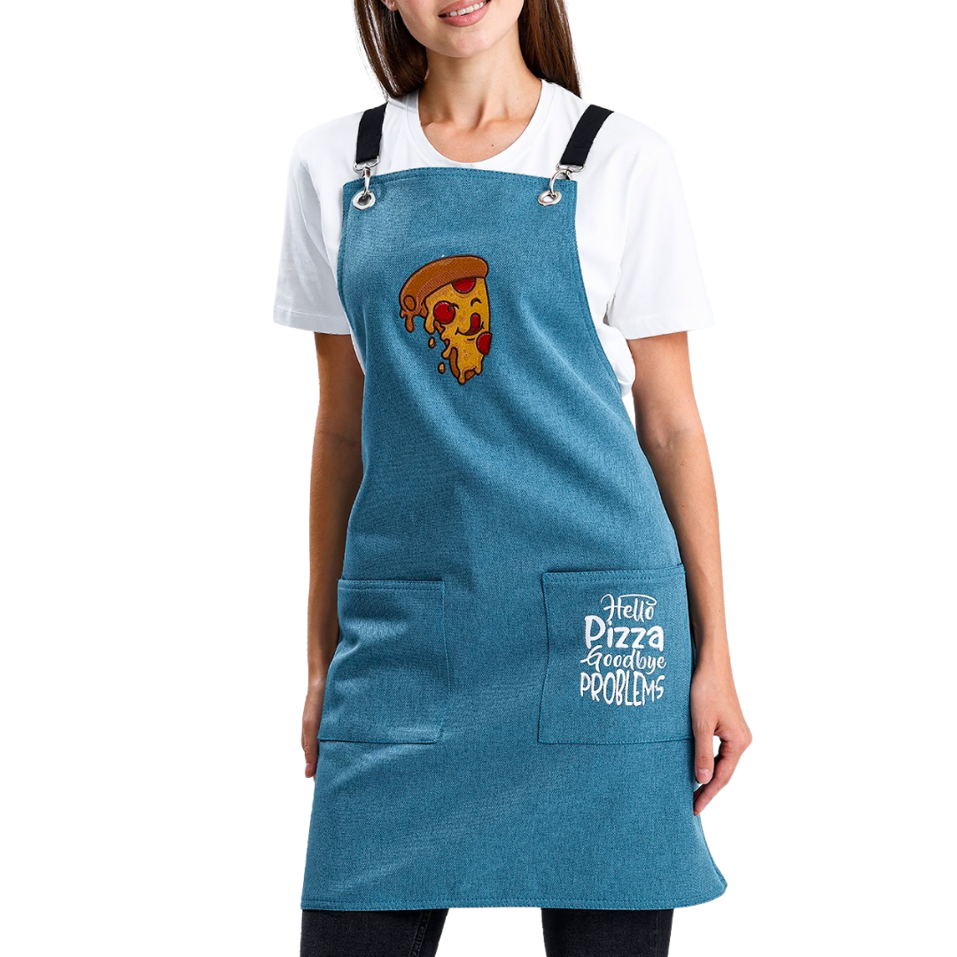 Temalı Önlükler - Pizza Mavi