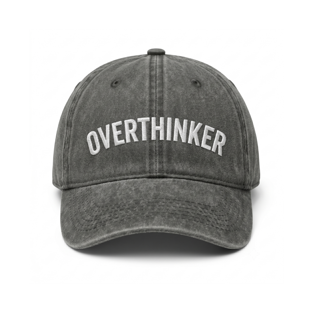 Overthinker - Antrasit Yıkamalı Gabardin Şapka