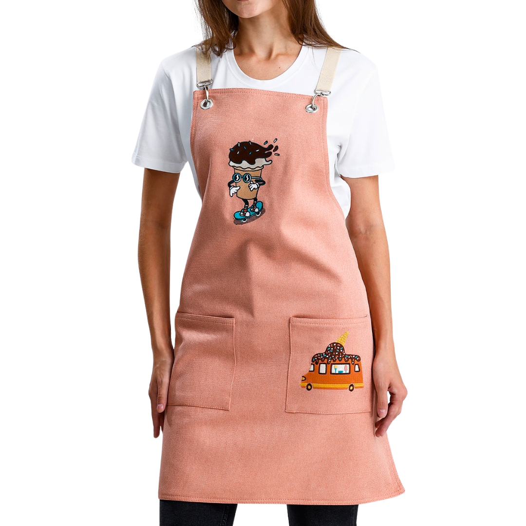 Temalı Önlükler - Dondurma Kırmızıbej