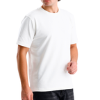 Beyaz Bisiklet Yaka T-shirt