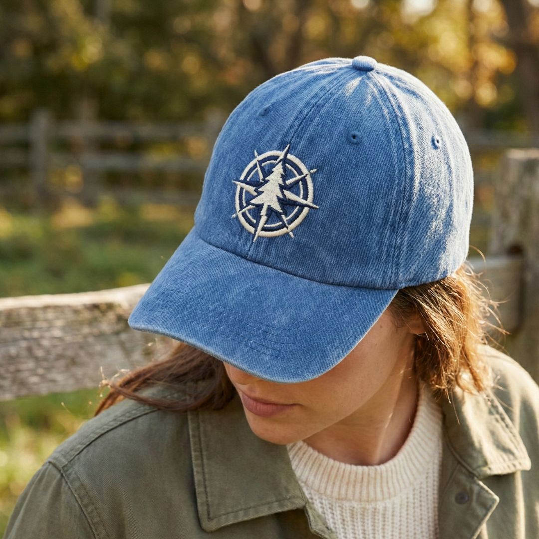 Mavi Yıkamalı Gabardin Şapka