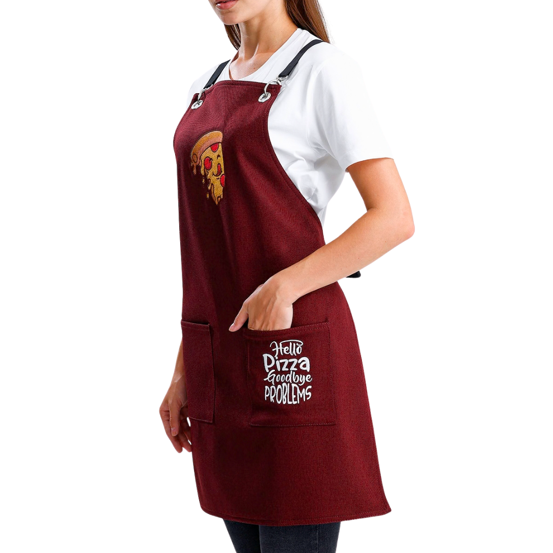 Temalı Önlükler - Pizza Bordo