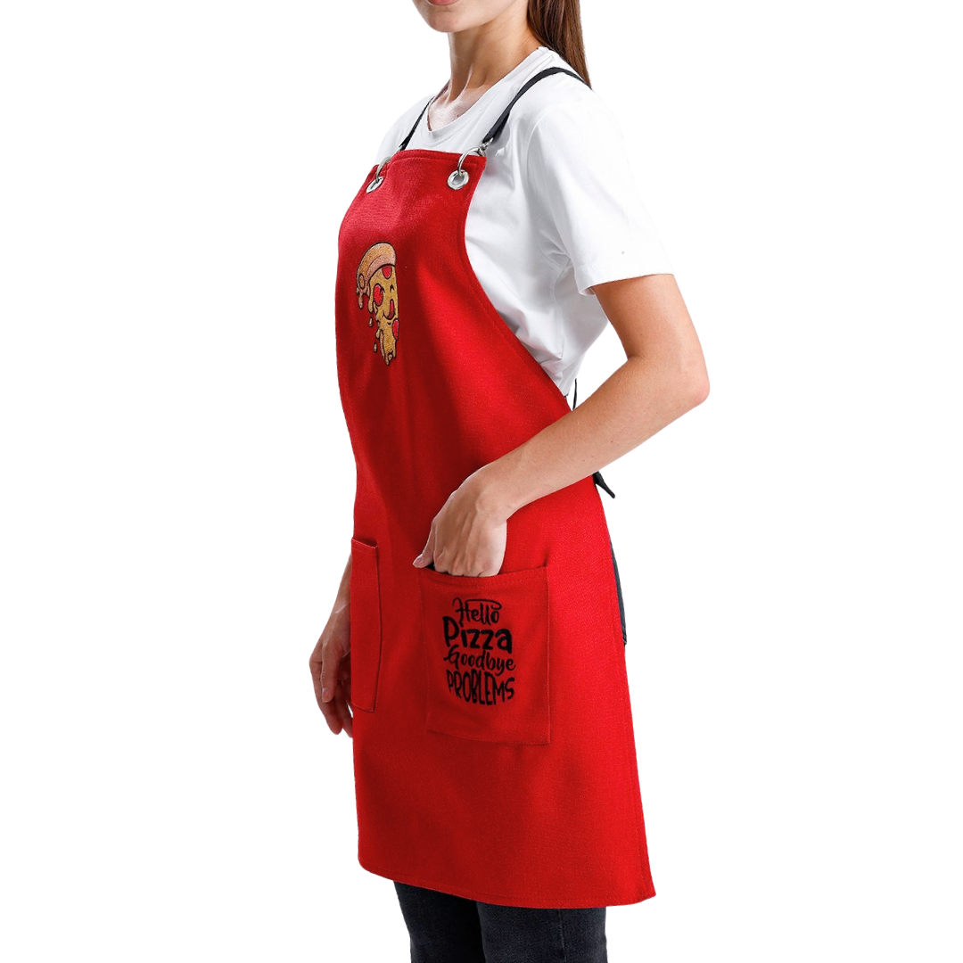 Temalı Önlükler - Pizza Kırmızı