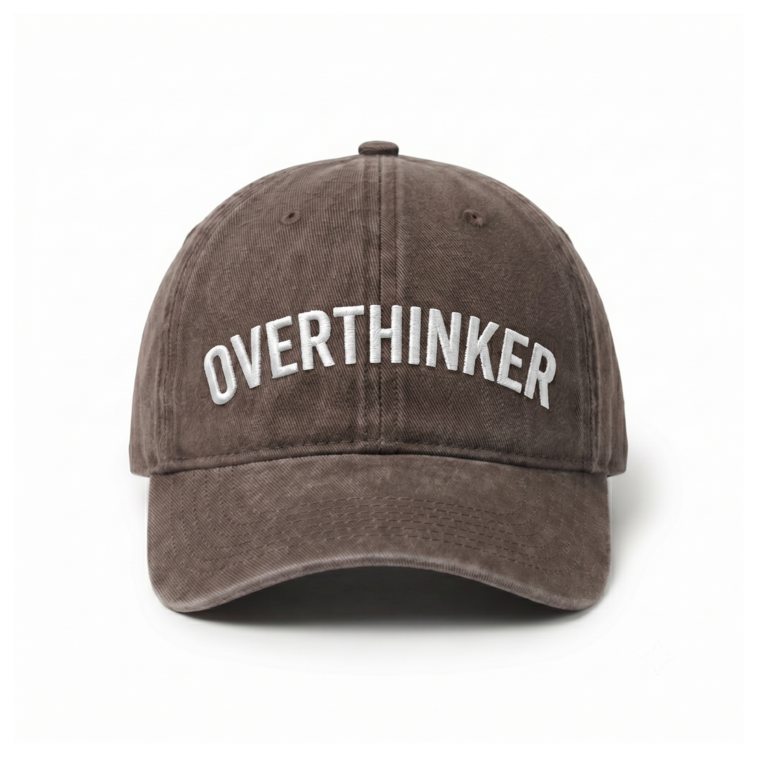 Overthinker - Kahverengi Yıkamalı Gabardin Şapka