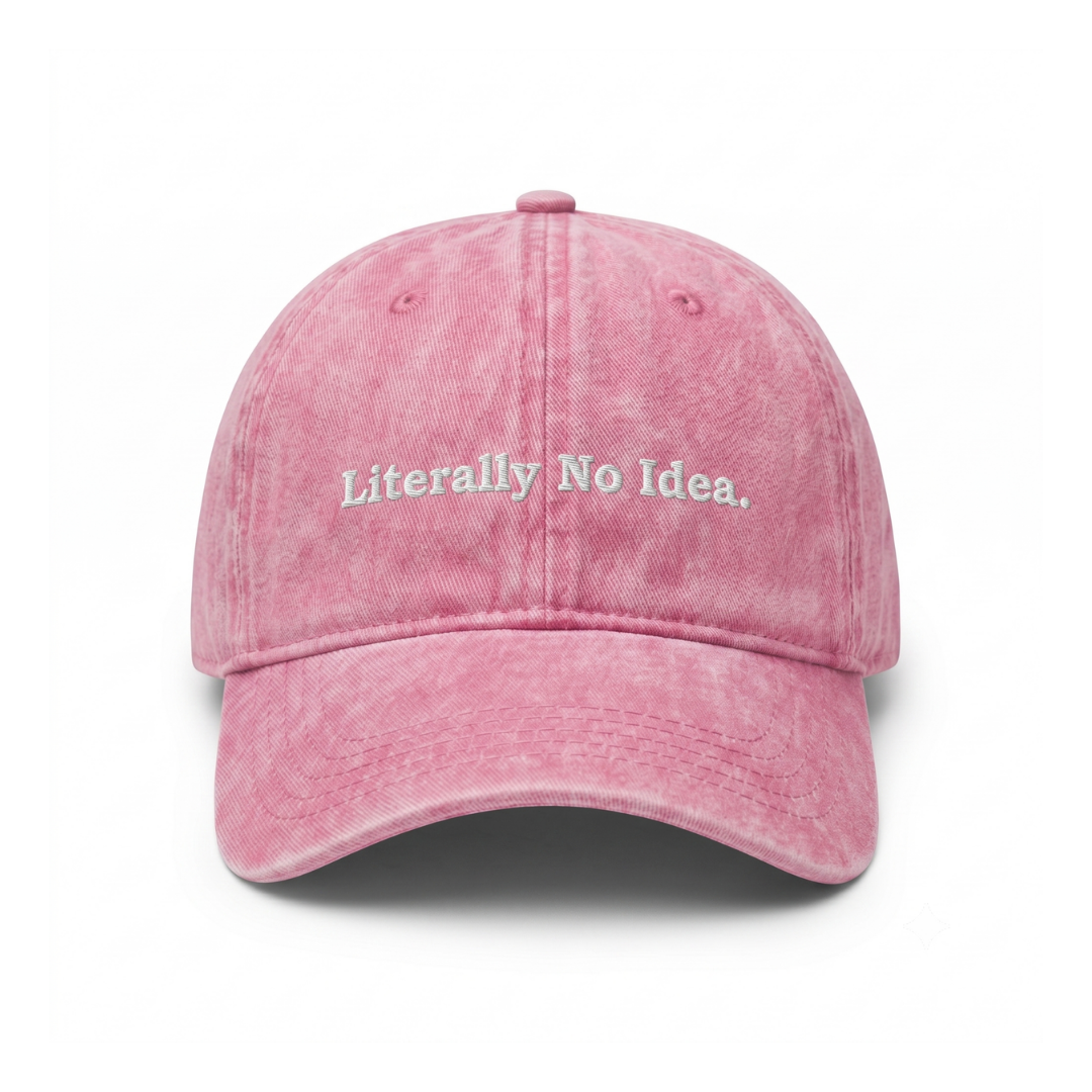 Literally No Idea - Açık Pembe Yıkamalı Gabardin Şapka