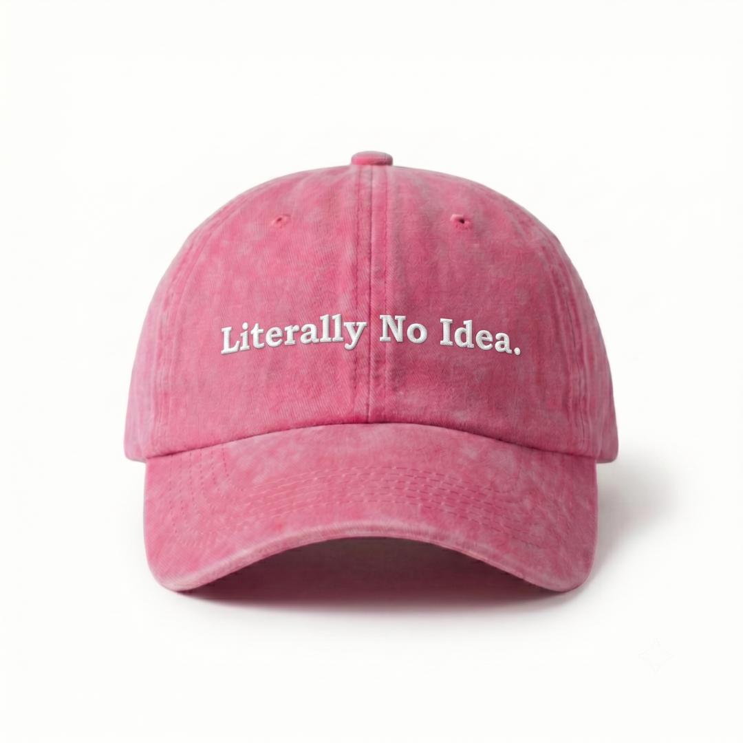 Literally No Idea - Koyu Pembe Yıkamalı Gabardin Şapka