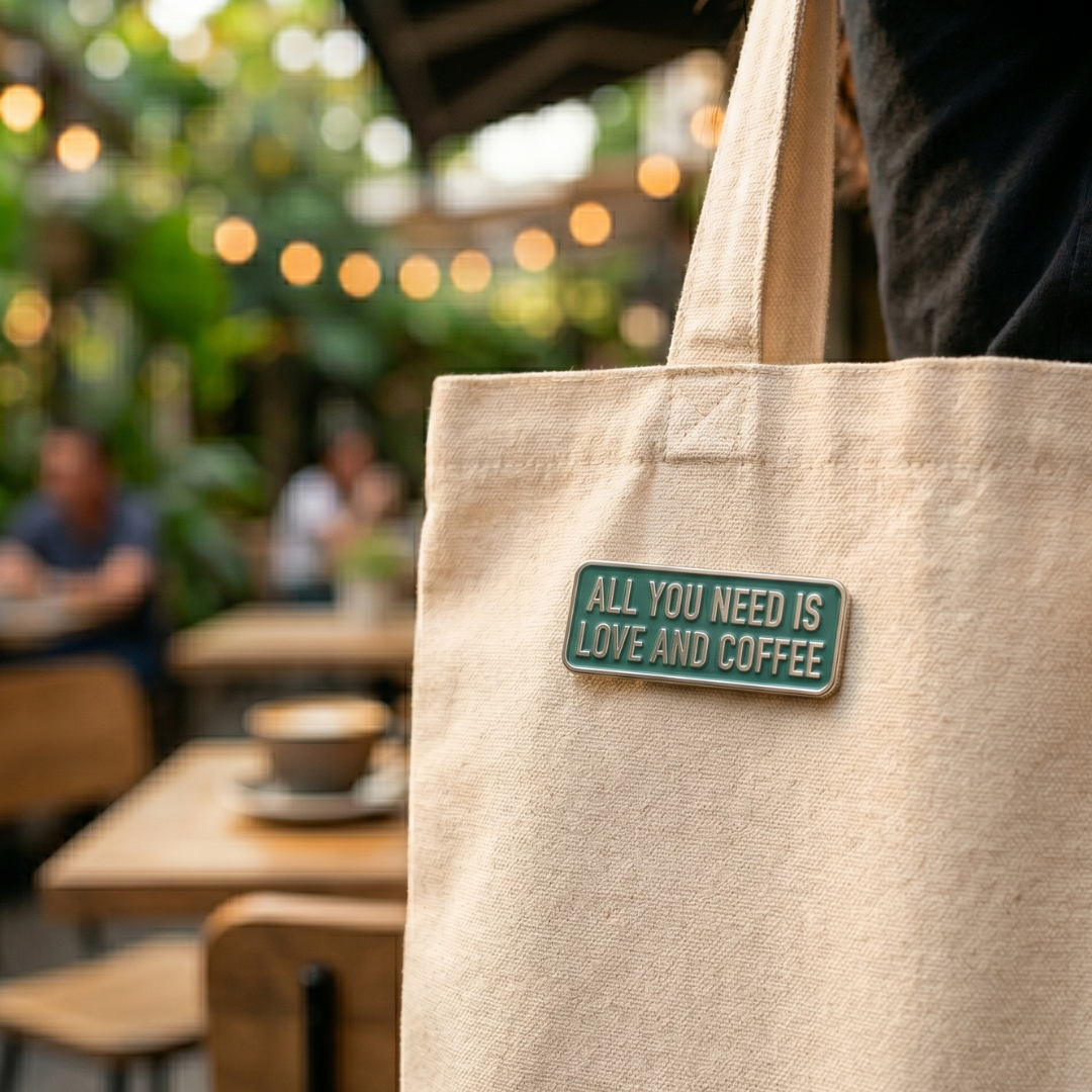 Kahve Temalı Rozetler - All You Need is Love and Coffee