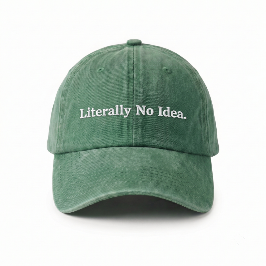 Literally No Idea - Yeşil Yıkamalı Gabardin Şapka