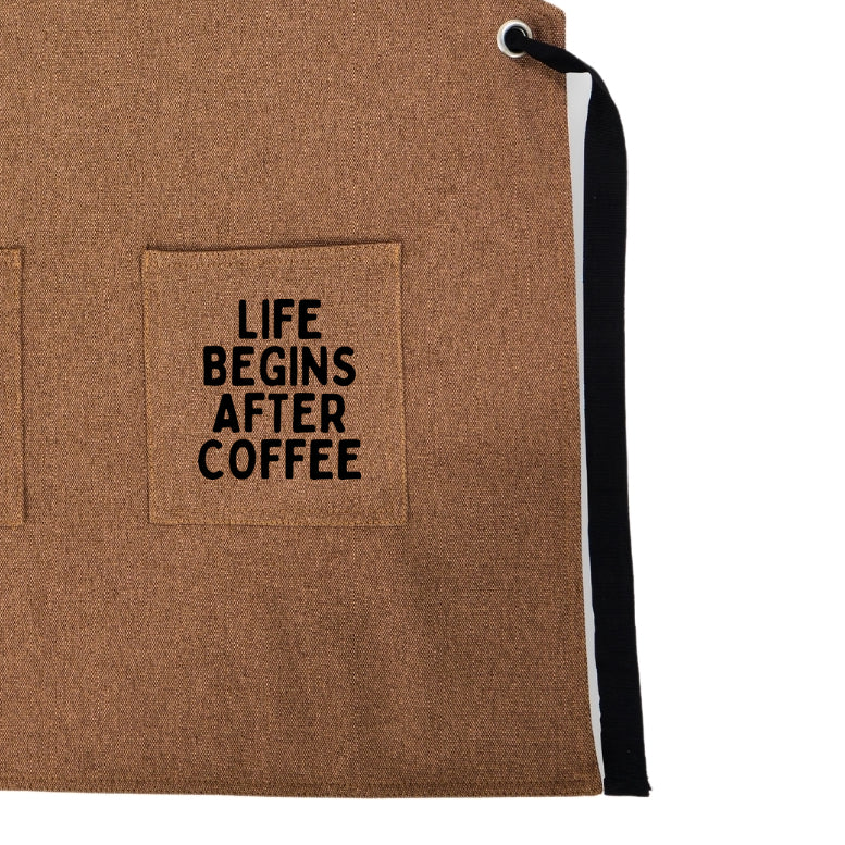 Life Begins After Coffee Önlük  - Sele